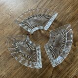 Lot 3 coupelles apéritif en verre taillé - anciennes, vintage