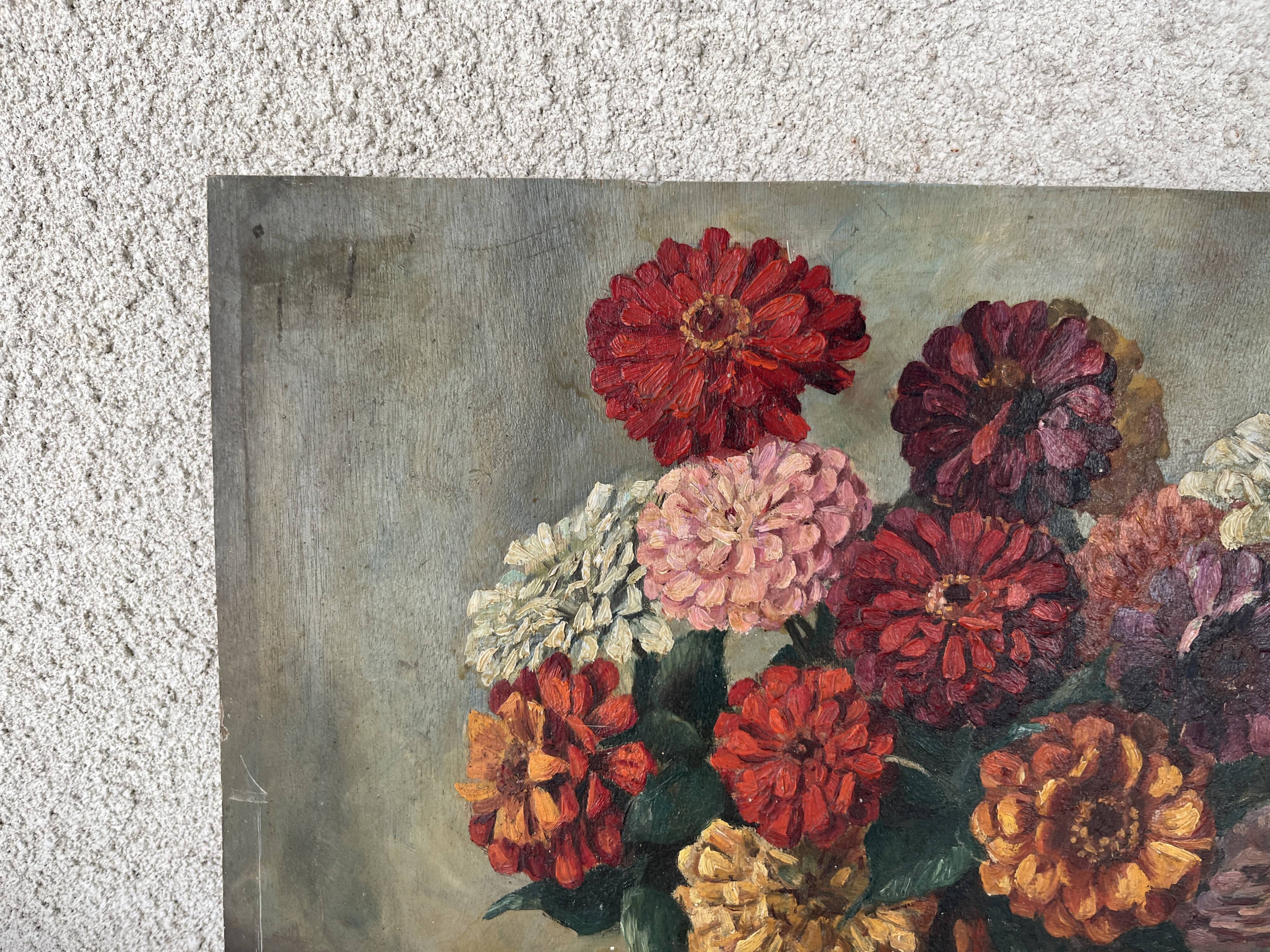 Still Life painting on panel signed 50 x 39