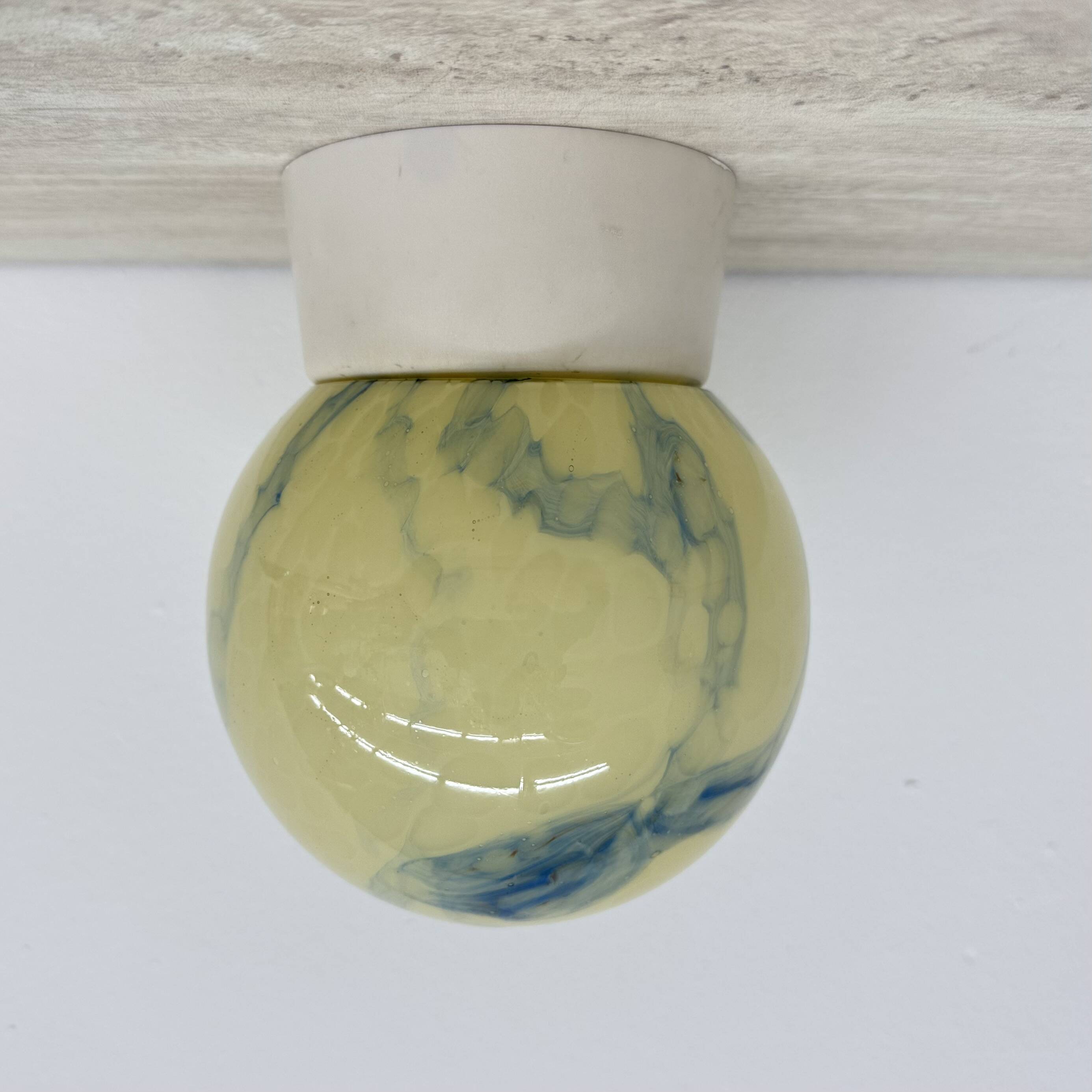 Thabur art deco marbled glass ceiling lamp , 1930s the Netherlands