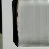 Trio of small rectangular serving dishes white and black Indonesian ceramic 21x16