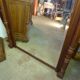 Old very large mirror Henri 2 wooden frame with columns beveled glass