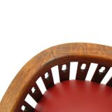 Vintage Viennese Oak Sofa and Armchair