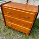 Vintage Scandinavian chest of drawers - varnished wood in teak colour