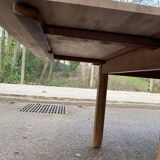 Renovated extendable farmhouse dining table in solid oak from the 19th century, 250-350.