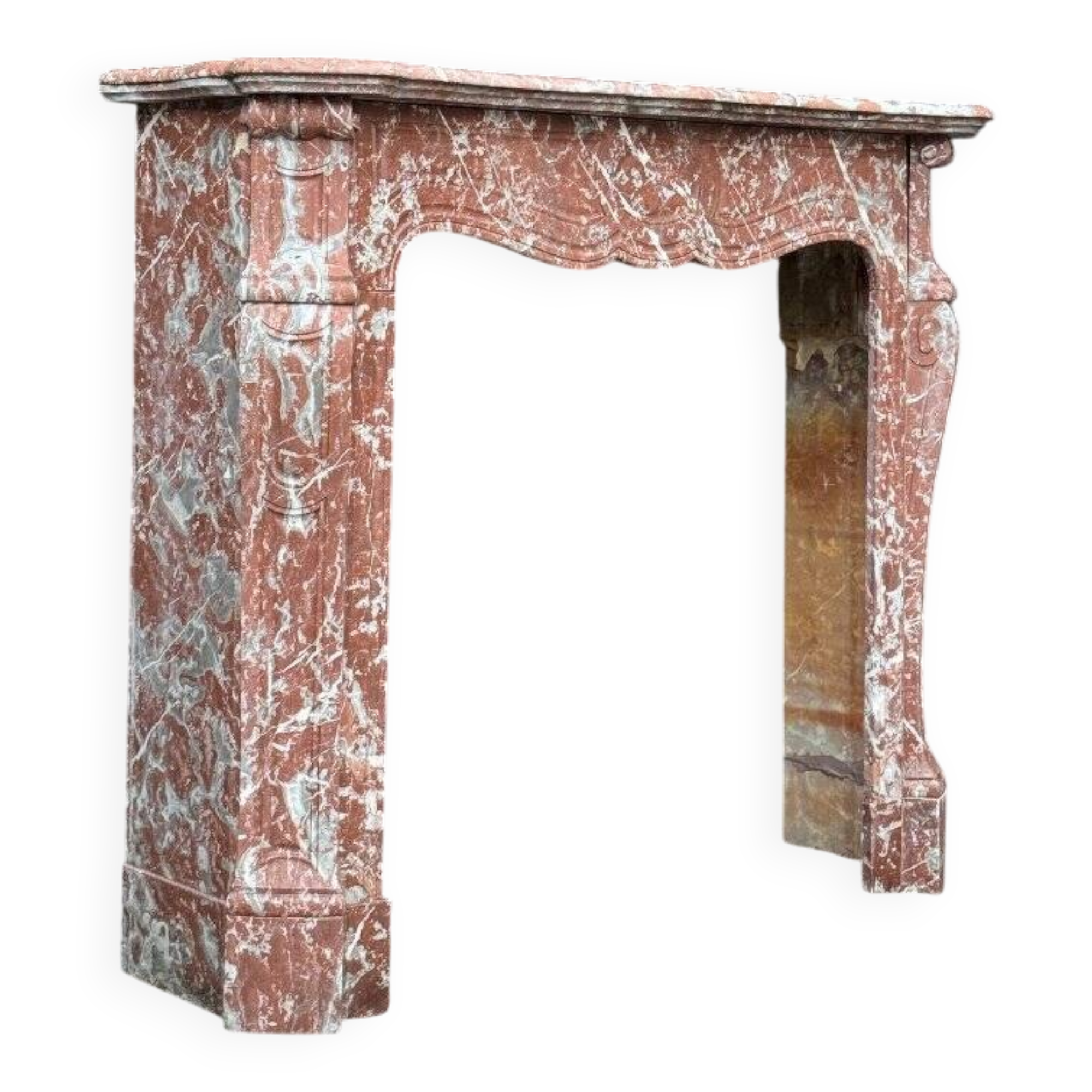 Louis XV style fireplace in Rance marble circa 1900