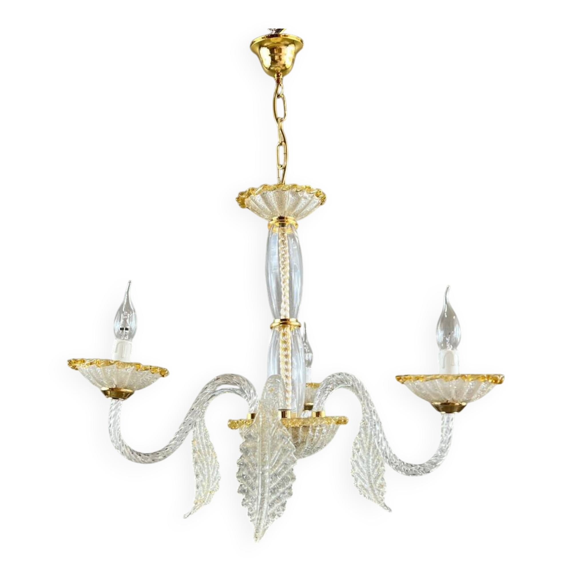 Murano glass chandelier with three lights, 20th century