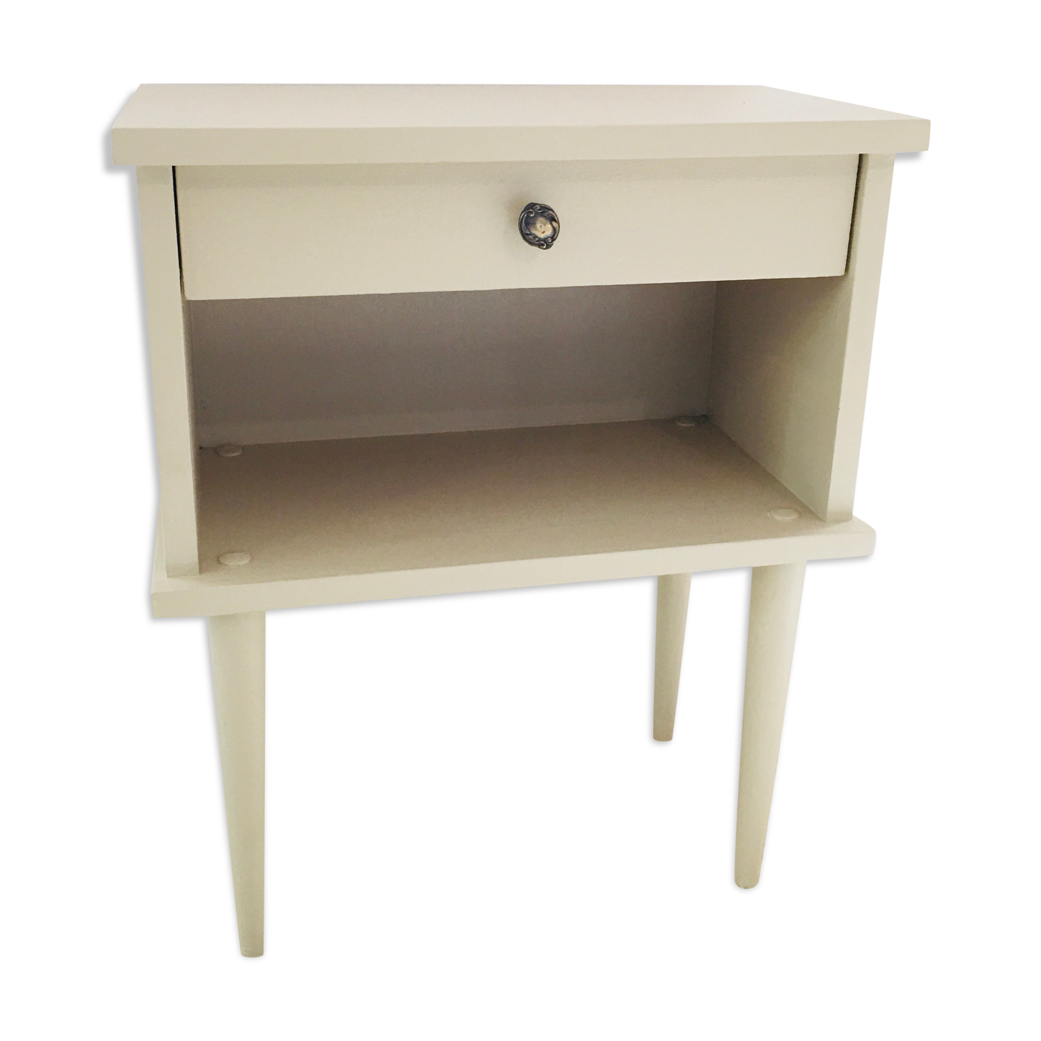 Chevet en bois beige vintage