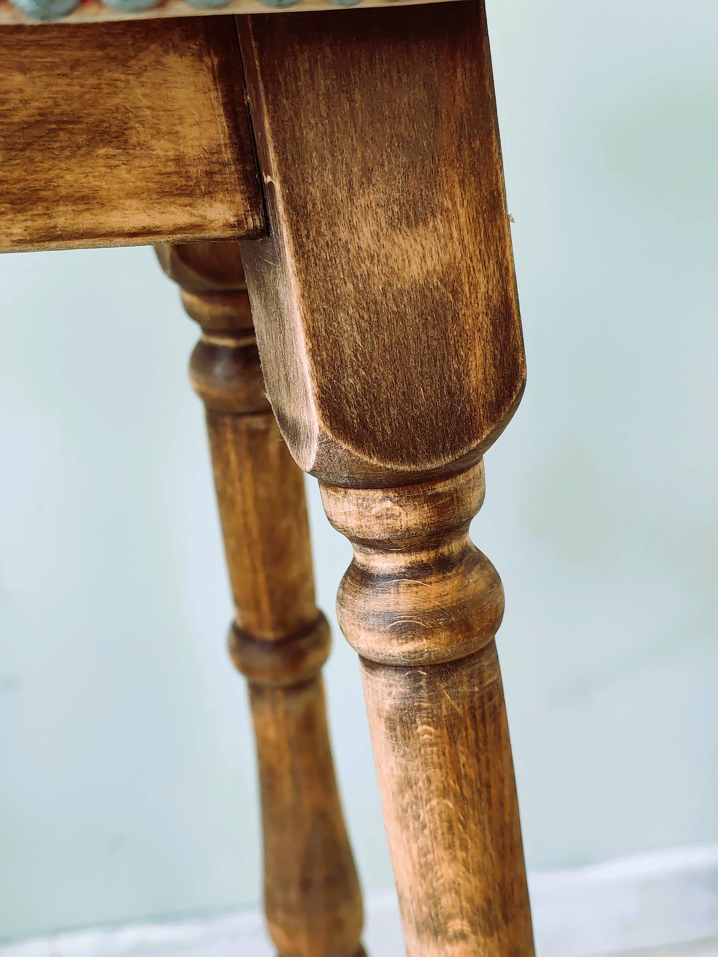 Pair of antique high stools in solid wood