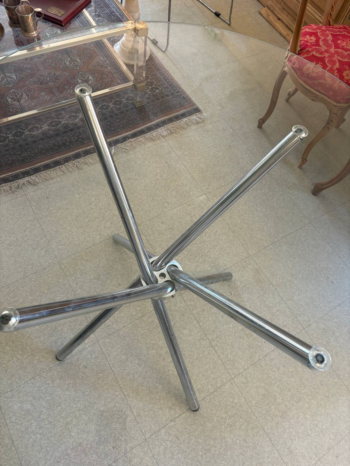 70's glass table
