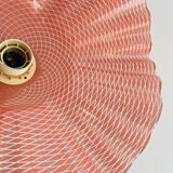 Pink molded glass pendant light