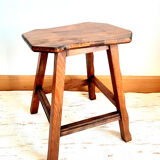 Brutalist wooden stool 1950