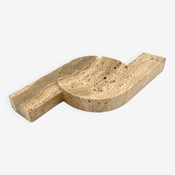 Brutalist travertine ashtray, Cerri Nestore, Italy, 1970s