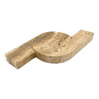 Brutalist travertine ashtray, Cerri Nestore, Italy, 1970s