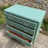 Vintage 1960s cedar green chest of drawers with 4 drawers.