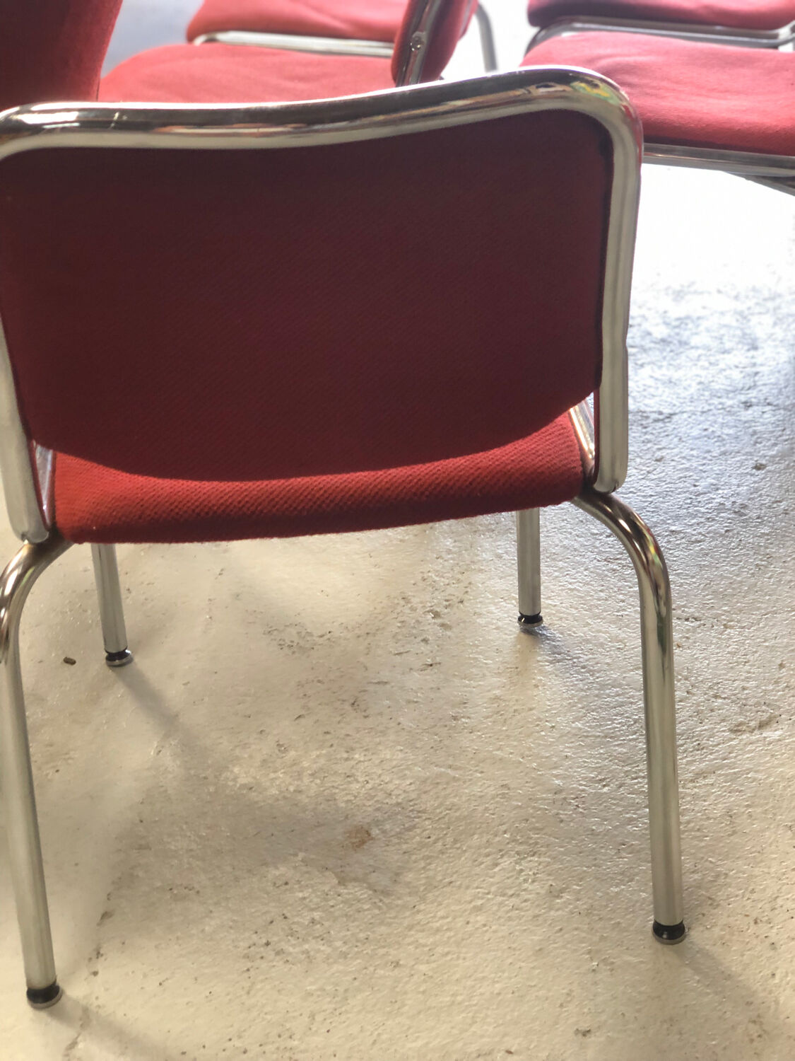 Ensemble de 10 chaises vintage chrome et tissus