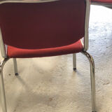 Set of 10 vintage chrome and fabric chairs
