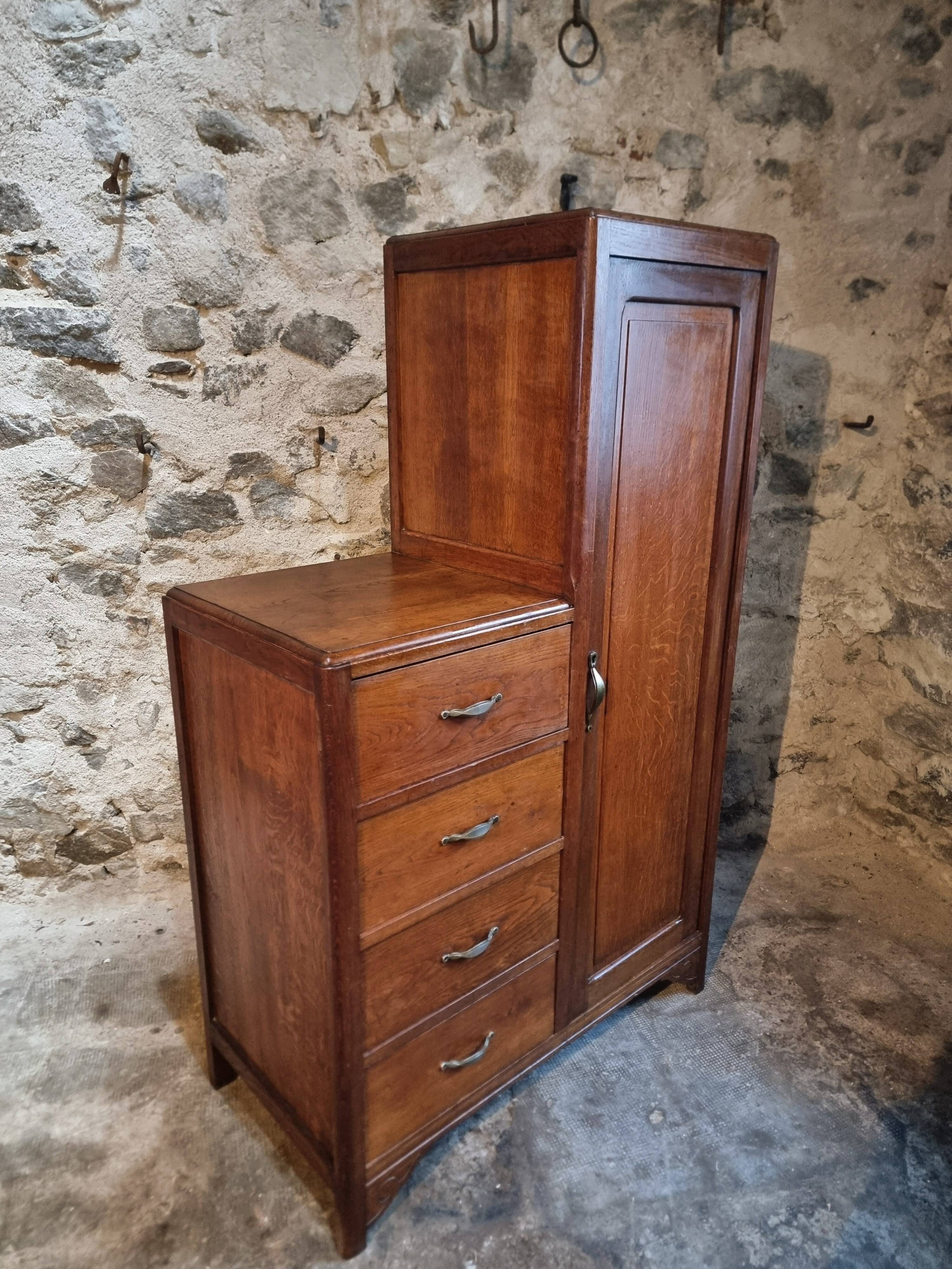 French storage cupboard from the 1920s–1930s – Cupboard with drawers and wardrobe.