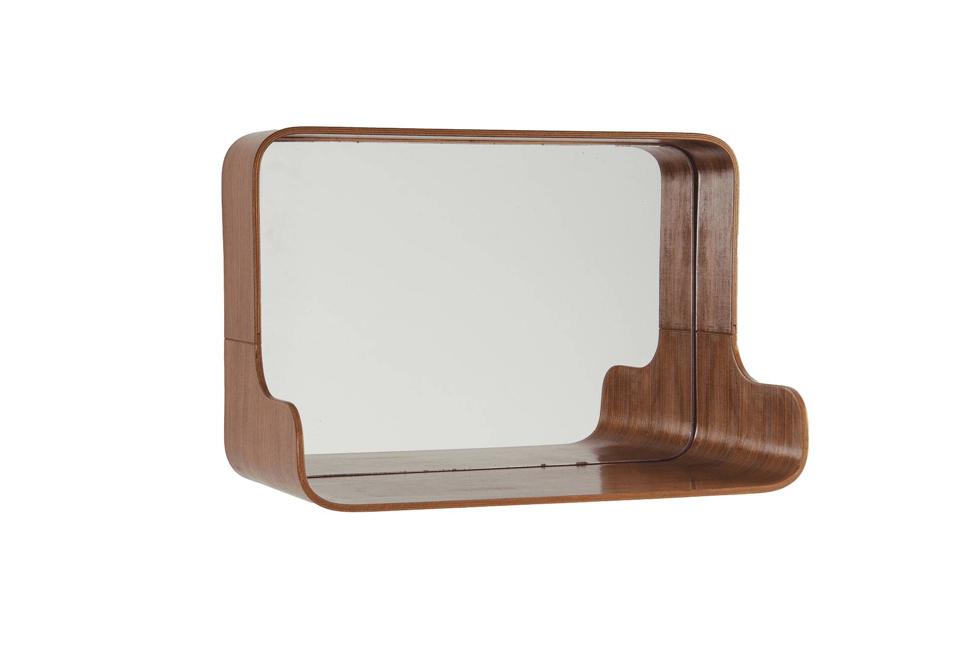Mid-century wall mirror with shelf