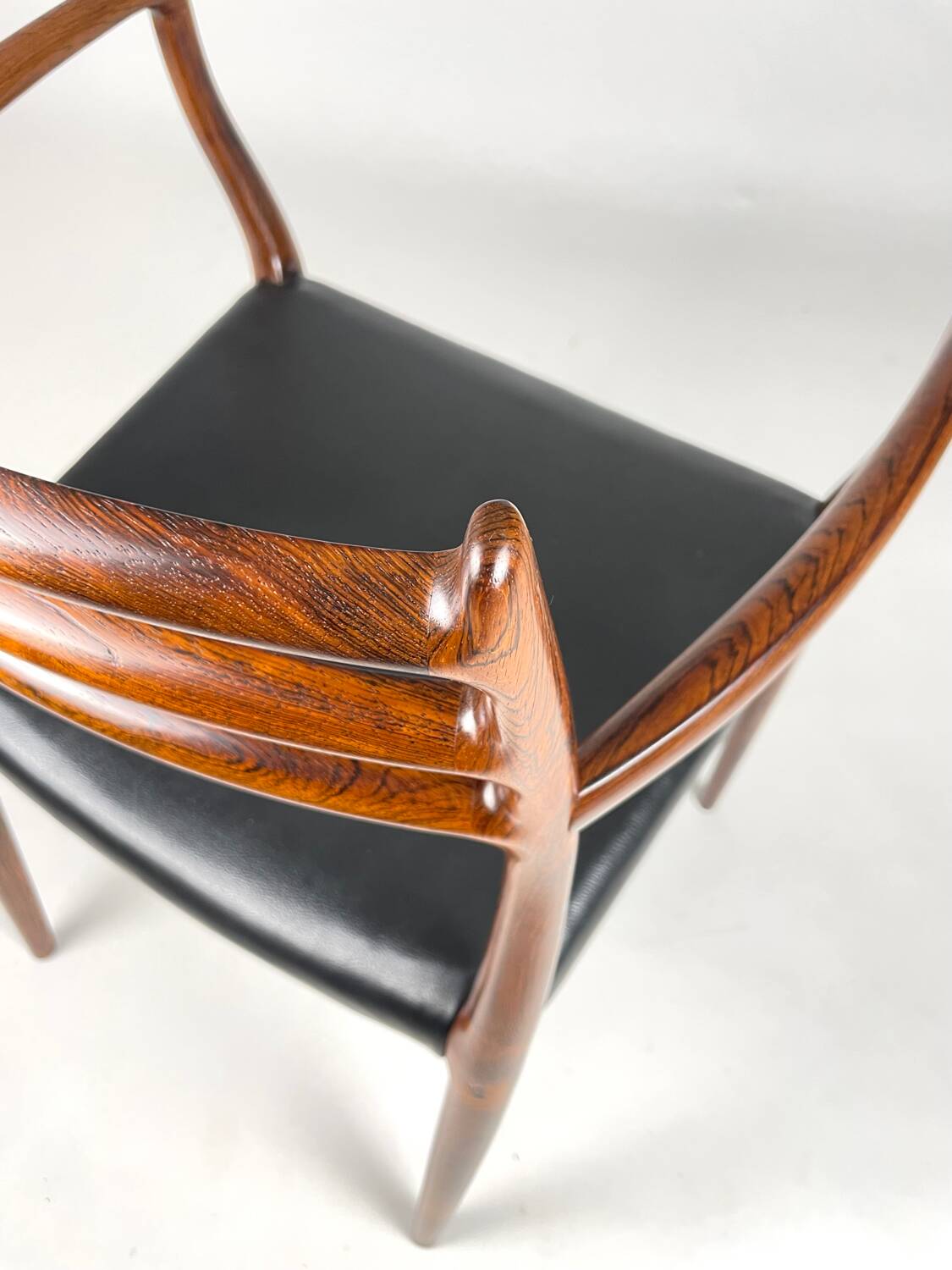 Danish Modern roosewood and leather Mod. 62 Niels Møller chair, 1962