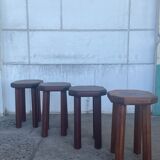Tabourets scandinaves en teck