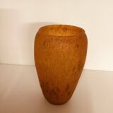 Vase en pâte de verre orange
