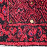Tapis vintage fait main Ersari – 24 x 29 cm – Rouge éclatant - 1C970