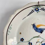 2 Plates in Nevers Earthenware (known as La Rochelle) | Bird | 18th century