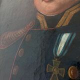 Antique original oil painting of an officer, large gentleman portrait painting