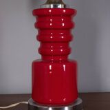 VINTAGE 1970S RED CERAMIC TABLE LAMP, ITALIAN DESIGN