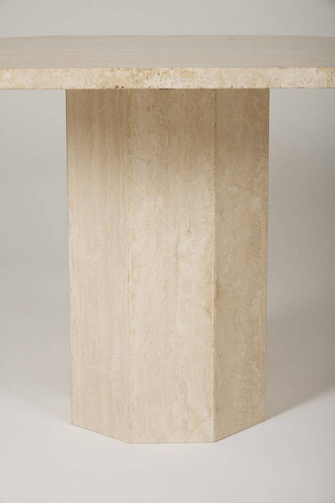 Octagonal Travertine Dining Table