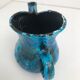 Pitcher in sea scum made main cyclope turquoise old earth cooked enamelled fat lava