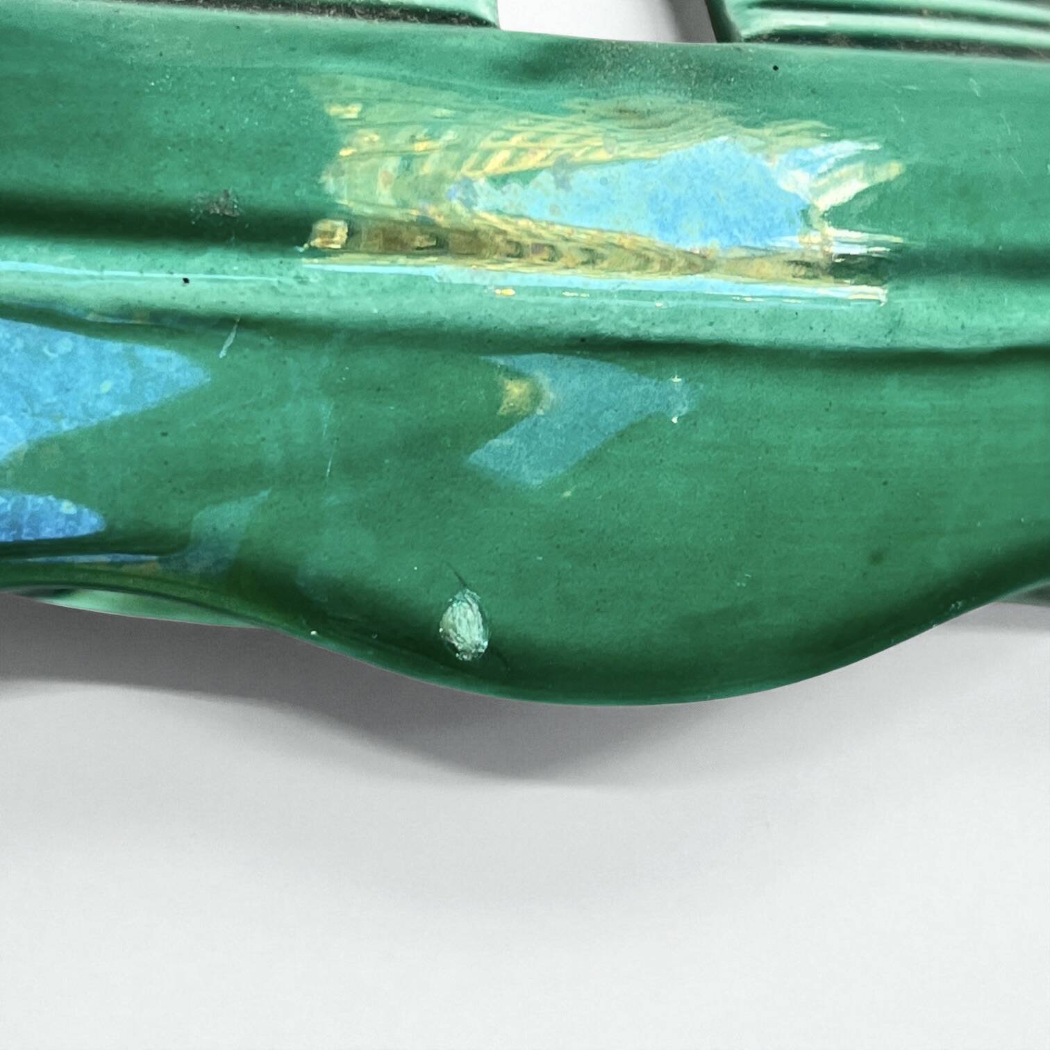 Green ceramic potpourri dish, SOFCD, 1950s