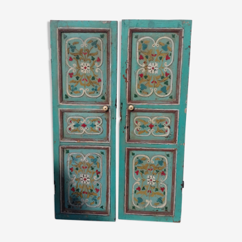 Pair of old painted wooden doors