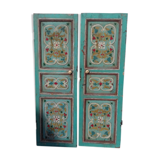 Pair of old painted wooden doors