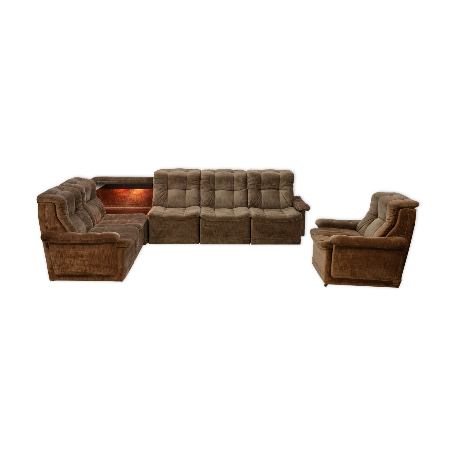 Green velvet sofa, 1960