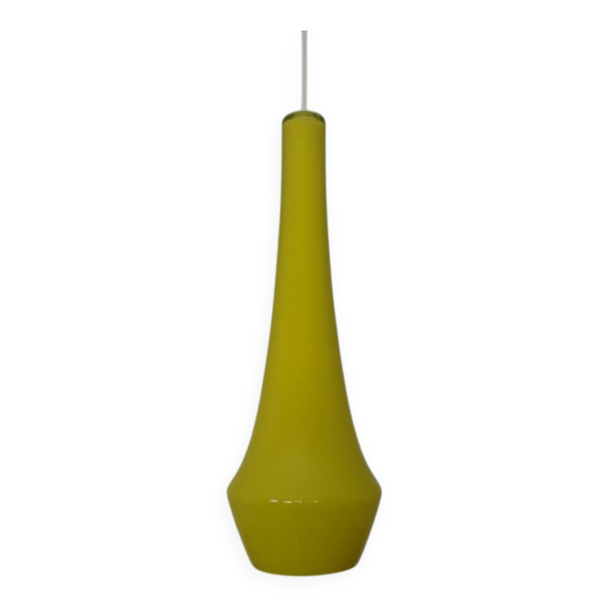 Yellow Teardrop Glass Ceiling Lamp from Holmegaard, Denmark, 1960s