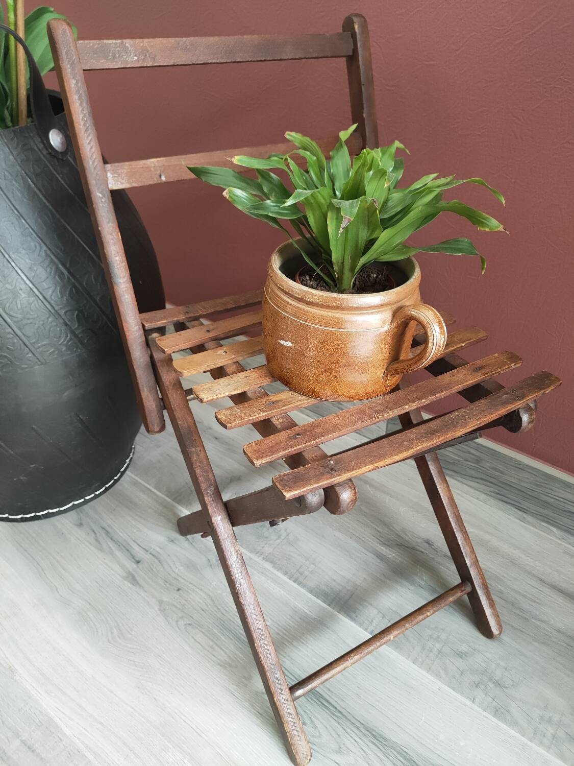Small folding wooden chair