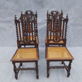 4 Twisted gothic chairs seated