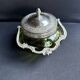 Absinthe green glass and silver metal biscuit maker