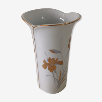 Vase 70s "Royal Porcelain", in ceramic gilded with fine gold