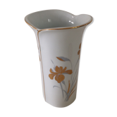 Vase années 70 en céramique dorée à l'or fin