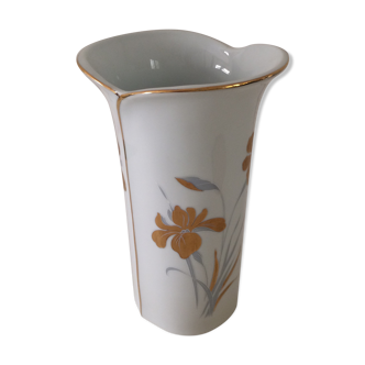 Vase 70s "Royal Porcelain", in ceramic gilded with fine gold