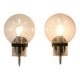 Set of 2 wall lamps by Glashütte Limburg, 1960s Germany.