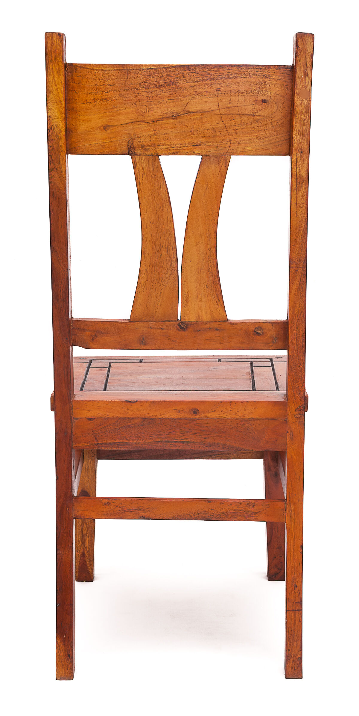 Set of 4 chairs in solid mahogany, vintage Art Nouveau, 1900