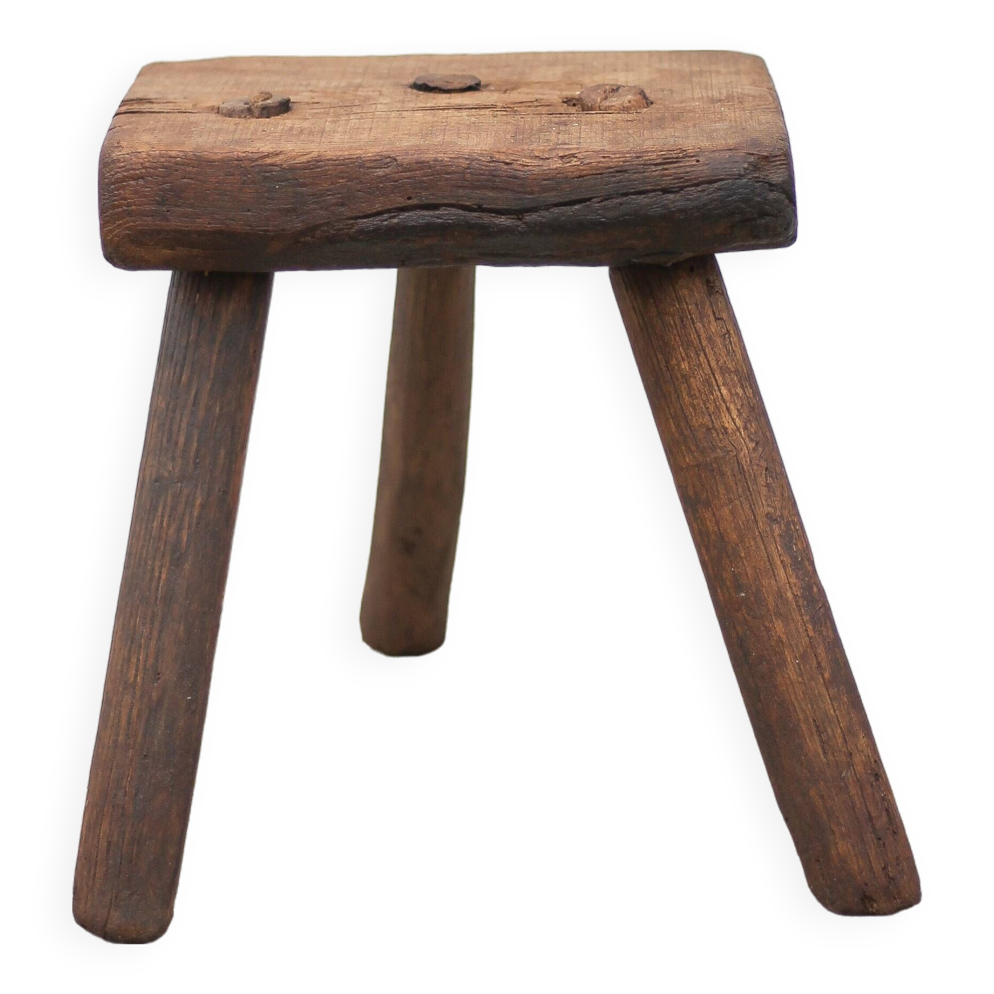 Tabouret bois tripode, tabouret de traite, porte-plante bois