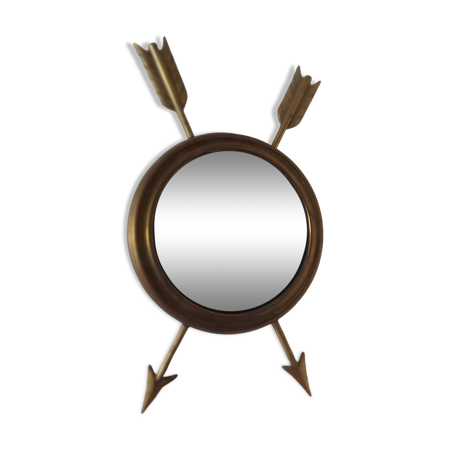 Curved brass witch's mirror