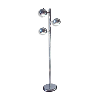 Space age eye ball floor lamp, chrome steel