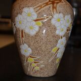 Vase signed with cloisonné flower decorations