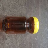 Vintage amber glass jar with yellow lid nescafe SNBP