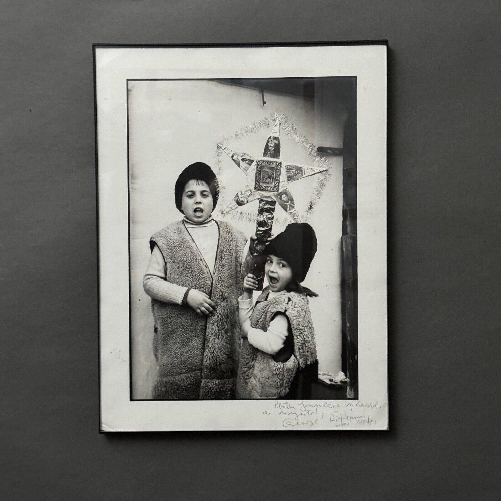 Artistic photo signed by Gheorge Rizeanu XXth 2 Romanian children